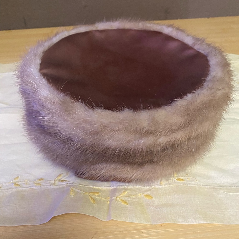 Vintage Mink Pill Box Hat